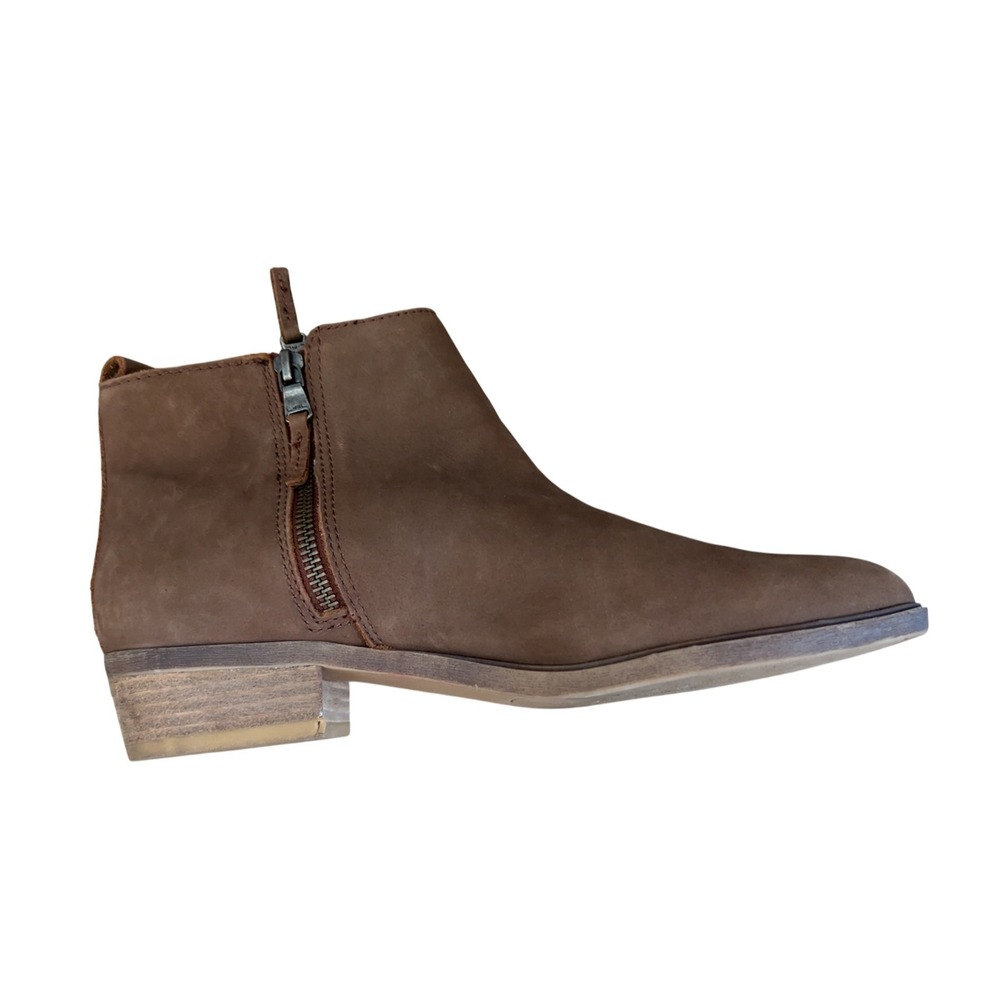 FINAL CLEARANCE Lauren Ralph Lauren Shira Brown Leather Ankle Boots Side Zip